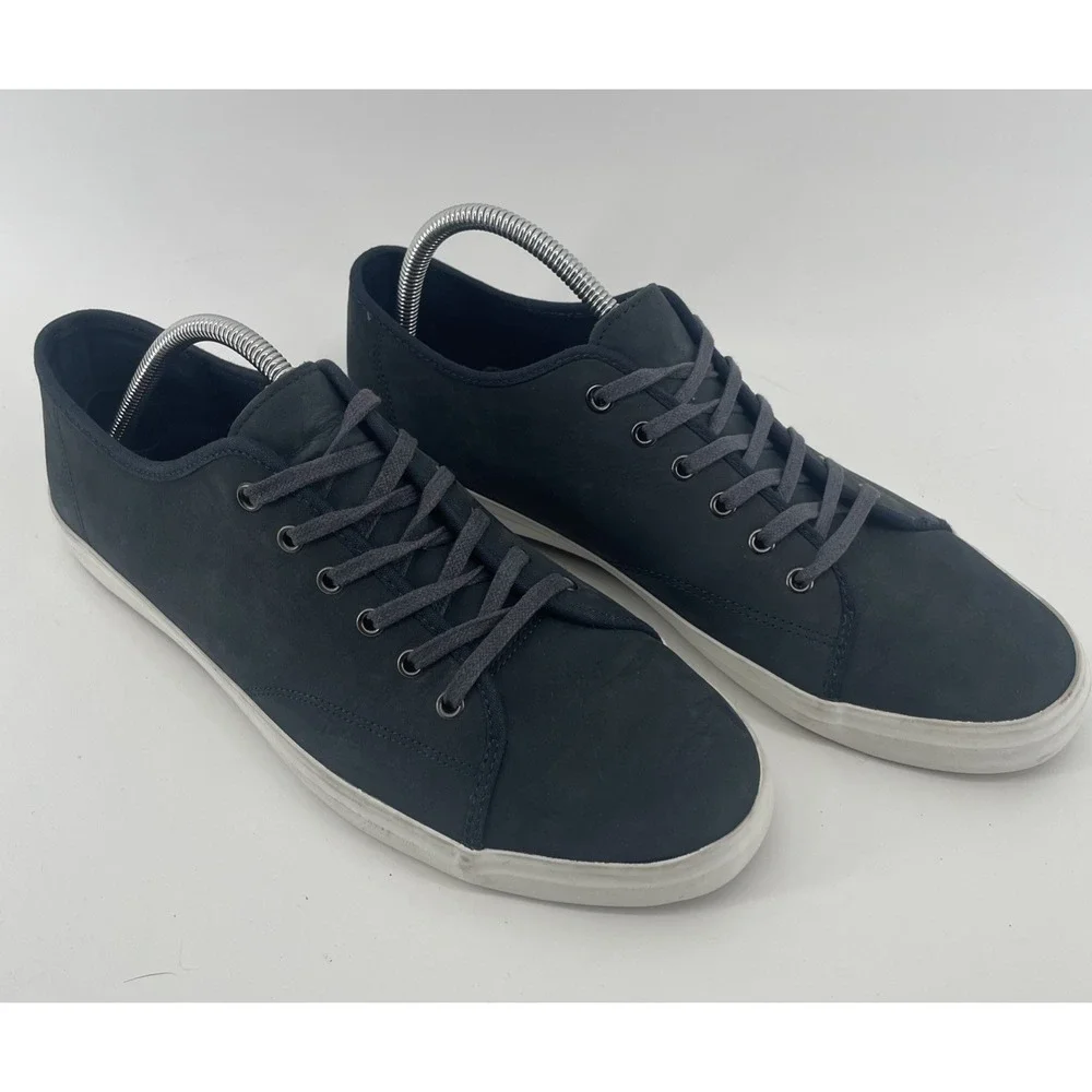 Banana Republic Sneakers Mens 11 Navy Blue Leather‎ Low Top Shoes Old Money Lux